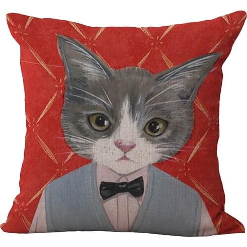 18 * 18 Inches / 45 * 45cm Polyester Cartoon Cat Cushion Cover Decorative