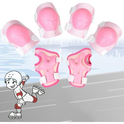 6Pcs Skate Sports Knee Wrist Elbow Pad Support Safe Protection Palm Guards Girls Kids For Cycling Riding Accessories