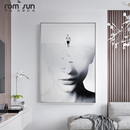 Abstract Brainstorming Women Face Nordic Style Canvas Painting Art Wall Pictures For Living Room Home Decor Posters And Prints