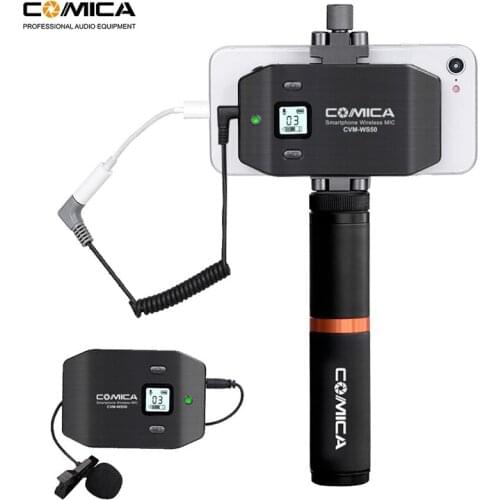 Wireless Smartphone Microphone Comica CVM-WS50 6 Channels Lavalier Lapel Microphone for iPhone Samsung Huawei Mobile Phones