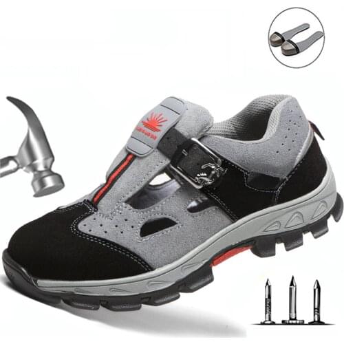 Labor Insurance Shoes Men Steel Toe Caps Anti-smashing Safety Shoes Breathable Deodorant Wear-resistant Work Sandals