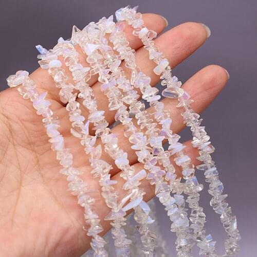 Natural Stone Freeform Chip Gravel Beads Opal Crystal String Bead for Fashion Jewelry Making 3-6mm Diy Necklace Bracelet 40cm