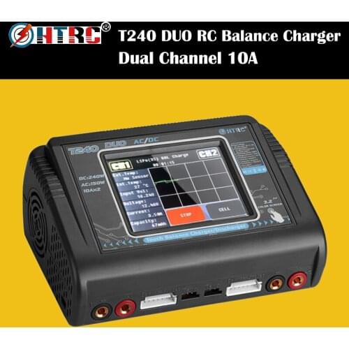 HTRC T240 DUO AC 150W /DC 240W Dual Channel 10A RC Balance Charger Discharger for LiPo LiHV LiFe Lilon NiCd NiMh Pb Battery