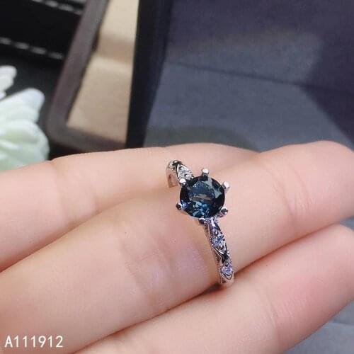 KJJEAXCMY fine jewelry natural blue topaz 925 sterling silver new women gemstone ring support test classic