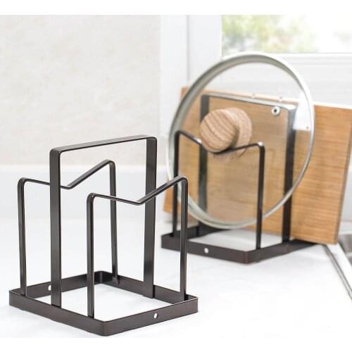 Metal Pan Pot Rack Cover Lid Holder Stand Knife Shelf Cutting Board Dishes Drying Rack Spoon Rest Kitchen Gadgets Accessories