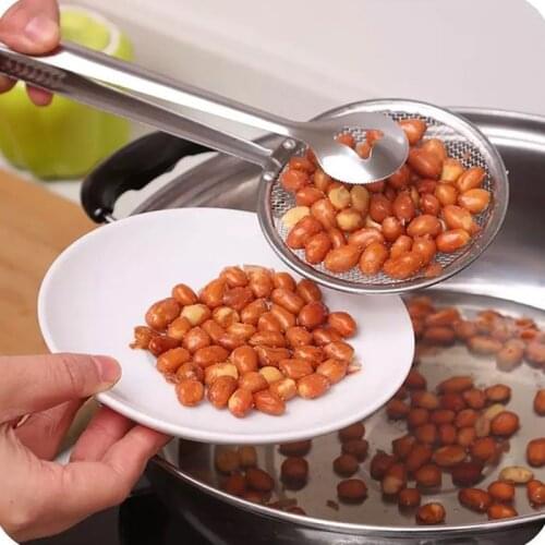 Multi-functional Filter Spoon With Clip Food Kitchen Oil-Frying BBQ Filter Clamp