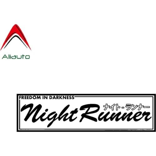 Aliauto Fashion Words Car Sticker Night Runner Automobiles Motorcycles Decorative JDM PVC Decal for Kia Rio Opel Astra,17cm*5cm