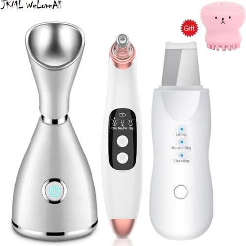 Nano sprayer Facial Steamer+Ultrasonic Skin Scrubber+ Blackhead removal Facial Pore Cleaner Machine Facial vibration massage