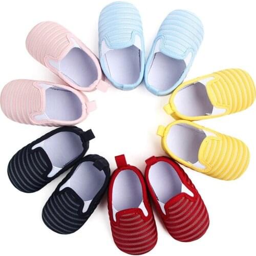 2021 New Baby Mesh Shoes Fashion Striped Infants First Walkers Soft Bottom Newborn Boys Girls Crib Shoes