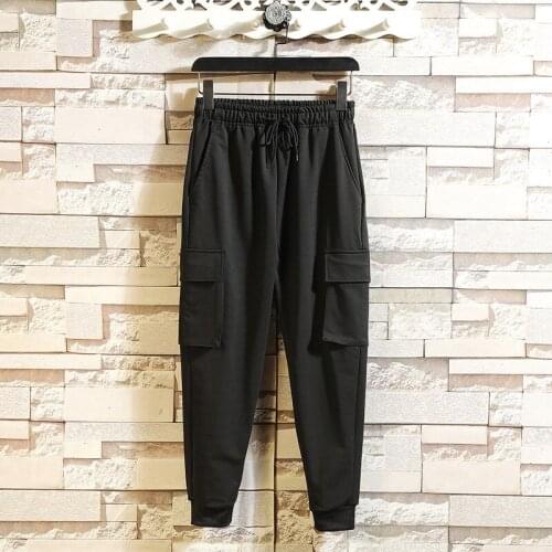 New Fashion Long Pants Fashion Men/Women Solid Drawstring Pocket Sports Trousers Casual Beam Feet Pants Joggers Sweat Pants