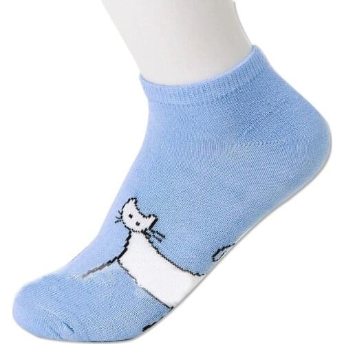 New Women Socks Cute Cats Boat Socks Cartoon Short Socks Invisible Breathable Socks Nonslip A5X6