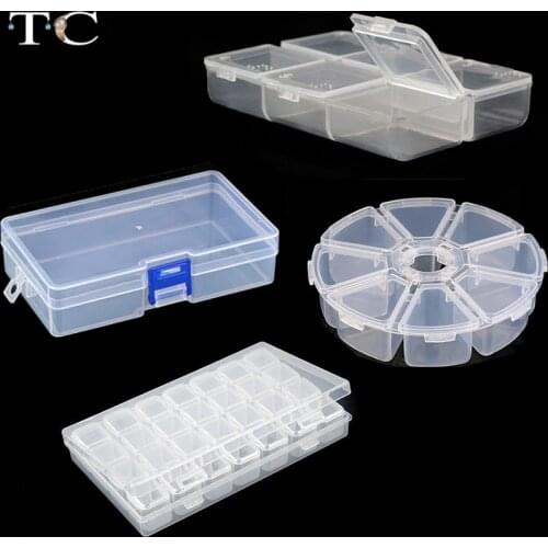 Plastic Storage Jewelry Box Compartment Removable Container for Beads Earring Ring Box Jewelry Case