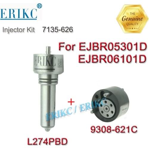 ERIKC 7135-626 Common Rail Injector Repair Kits Control Valve L274PBD Nozzle 9308-621C for Delphi EJBR05301D EJBR06101D