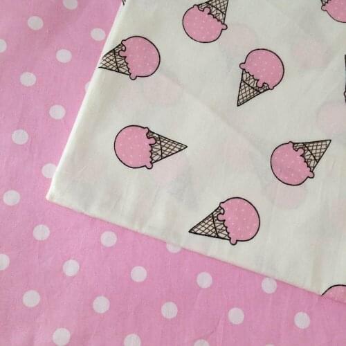100% cotton twill white/pink cones polka dots jade DIY for kids bedding apparel clothes dress quilting handwork telas cloth
