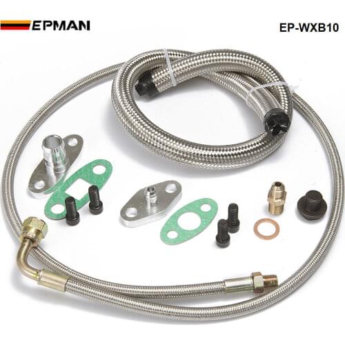 T3, T4, T35, T40, T60, T67, T70, T76 Turbos Turbo Oil /Water Feed Drain Fitting Line Kit EP-WXB10