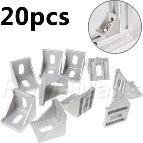 20pcs Corner Fitting Angle Aluminum L-type Connector Bracket Fasteners Match Use For Industrial Aluminum Profile 20s 30s 40s 45s