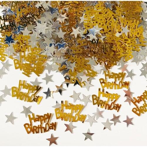 15g Gold Happy Birthday Table Confetti For Baby Shower Graduation Christmas Wedding Birthday Party Table Decorations Supplies