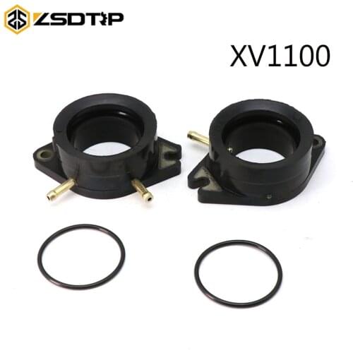 ZSDTRP Carburetor Intake Manifold Adapters For Yamaha Virago 1100 XV1100 XV700 700 XV750 750 XV920 With Insulator Connector