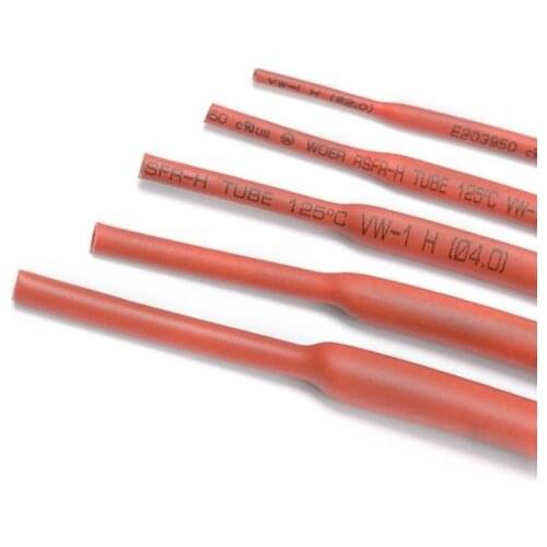 1 Meter Insulation Sleeve 600V Red 2mm 3mm 4mm 5mm 6mm 8mm 10mm Heat Shrink Heatshrink Tubing Tube Sleeving Wrap Wire
