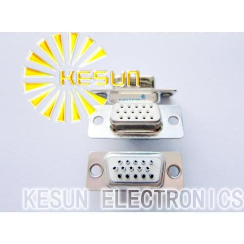 100pcs/lot Nextron DB15 Female Withe 2.77mm Three Rows Solder Serial D-Sub Connector 1U Gold High Quality