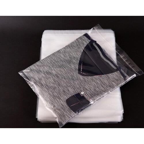 100Pcs Transparent Self-adhesive Clothes Plastic Packaging Bag, OPP Bag for Apparel Sweater Scarf, 35x47cm