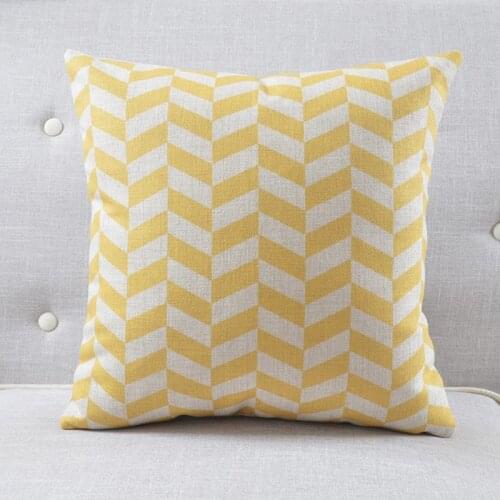 Nordico textile Cushion Covers linen home soft seat car DecorativeCushion Yellow white stripes suit Geometric Style pillowcase