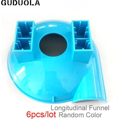 6pcs/lot Big Bricks Longitudinal Funnel Marble Race Run Maze Balls Track Funnel in Blocks Duplo Building Blocks Toys