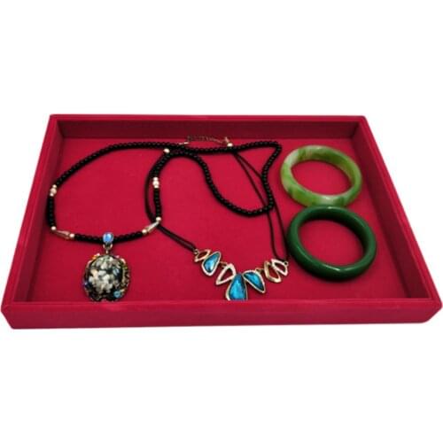 Velvet Jewelry Rings Tray Earring Storage Box Jewelry Beige Showcase