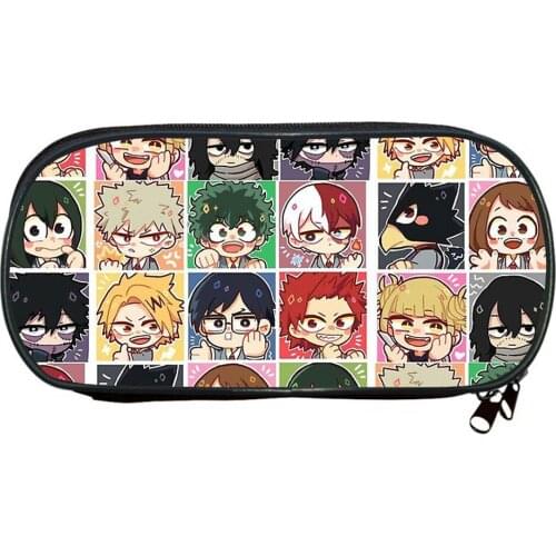 Anime My Hero Academia Pencil case Cartoon Pencil Bags Women Make Up Case Kids School Supplies Stationery Boys Bookbag