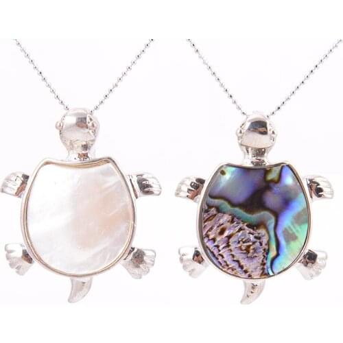 Tortoise Jewellery Natural Abalone Shell Paua Pendants Rhinestone Crystal Zircon Beads Men Women Retro Animal Pendant D377