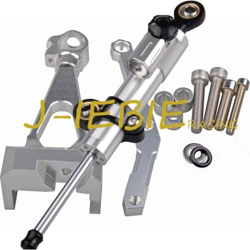 CNC Steering Damper Stabilizer and Silver Bracket Mounting For Yamaha MT09 2013-2016 2014 2015