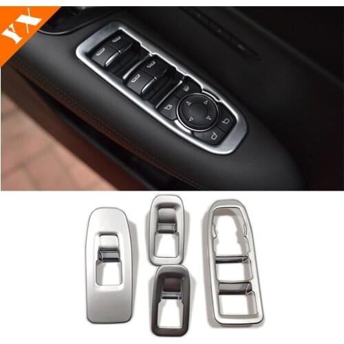For Cadillac XT5 2016 17 18 19 2020 Car Door Window Glass Lift Control Switch Panel Cover Trim Sticker Accessories ABS Chrome