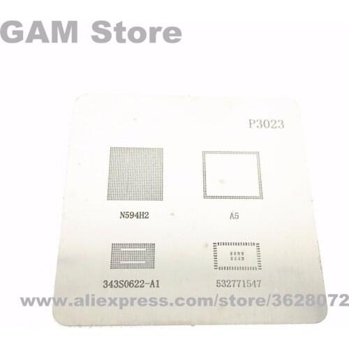 For iPad4 MINI1 CPU N594H2 RAM A5 BGA Stencil Power IC 343S0622-A1 For iPhone 5 wifi 32771547 Heating reballing Template P3023