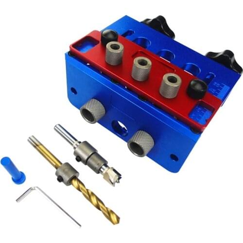 3-in-1 Dowelling Jig for Metric Dowels 8/10/15mm Precise Dowel Jig Kit Adjustable Woodworking Drilling Clamp Tools CLH@8