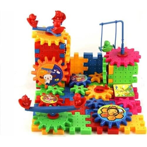 Electric building blocks Castle model Educational 81 Pieces Building Blocks 3D DIY Plastic Funny Toy Mosaic Toys For Children