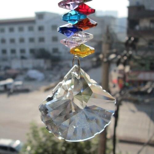Garland Chakra Spectra 1 Rainbow Suncatcher Cut Crystal Pendulum Lamp Prisms Pendants Drops 50mm M02272
