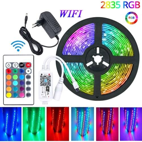 WIFI IR Controller RGB LED Strip Light SMD 2835 5M/10M RGB Tape DC12V Ribbon Diode Led Strip Light Flexible Stripe Lamp for Room