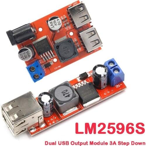 Converter Module Vehile Charger Step Down LM2596 LM2596S Dual USB Output 9V/12V/24V/36V Car Charger Switch 5V DC-DC Power Supply