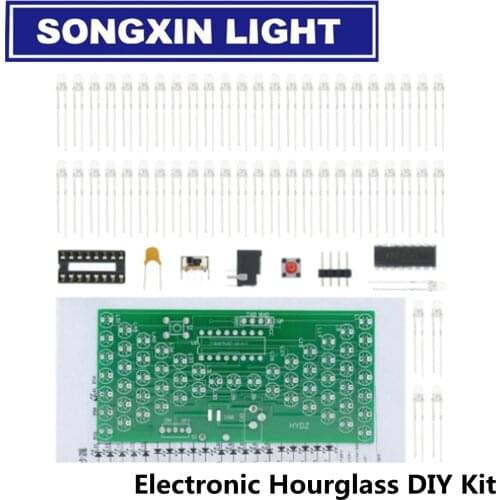 5V Electronic Hourglass DIY Kit Funny Electric Production Kits Precise With LED Lamps Double Layer PCB Board 84*40mm