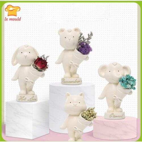 Creative Cartoon FIower Angel Silicone Mold Animal Shape Candle Plaster Decoration Mould