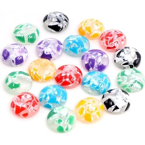 New Fashion 40pcs 12mm Mix Color Graffiti Style Flat Back Resin Flower Cabochons Cameo G4-36