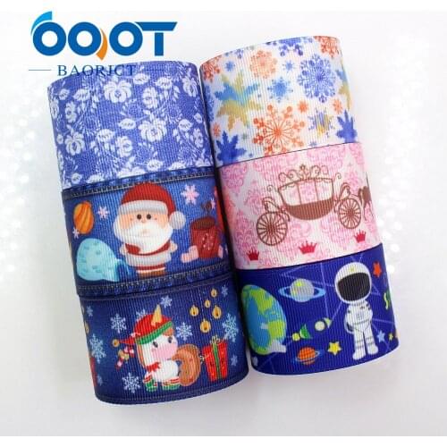 OOOT BAORJCT G-18925-1172,38 mm 10 yards Christmas Ribbons Thermal transfer Printed grosgrain,Holiday decoration DIY materials