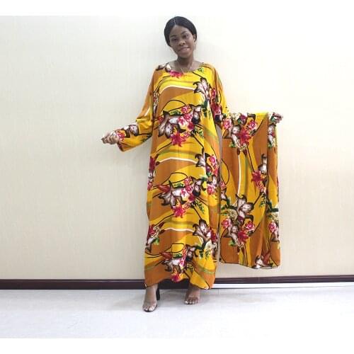 Autumn Vintage Maxi Dress Women Floral Long Sleeve Colorful African Dress for Ladies