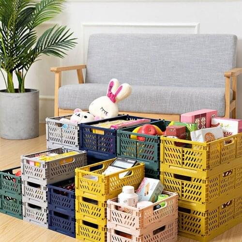 Plastic Collapsible Desktop Plastic Storage Box Toy Sundries Storage Basket Cosmetic Underware Storage Organizer S /L /XL