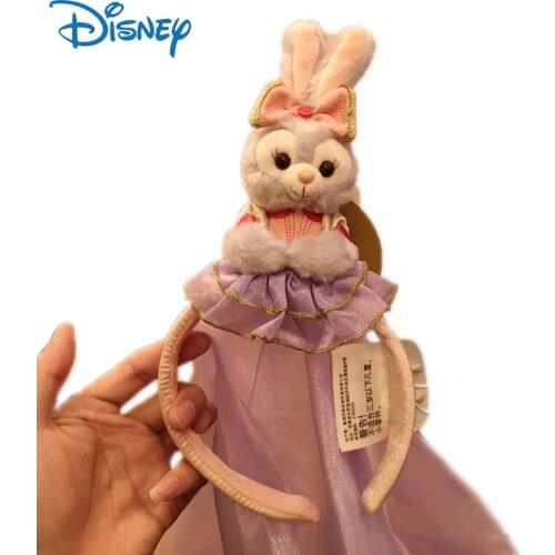 Disney Genuine Cute Stellalou Veil Headband Kawaii Anime Figures Plush Dolls Hair Hoop Party Hair Accessories Gifts for Girls