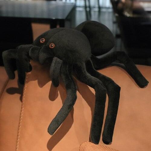 1pc 20cm-80cm Llifelike Stuffed Animals Simulation Spider Plush Tricky Toy Big Size Real Life Spider Throw Pillow Kids Toy Gift