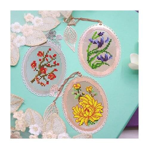 S plum, orchid, bamboo and chrysanthemum Craft Stich Cross Stitch Bookmark Needlework Embroidery Crafts Counted Cross-Stitching