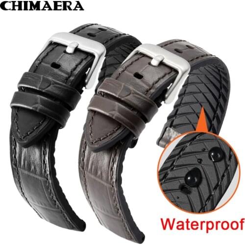 CHIMAERA Silicone Strap Watchbands Watch Straps Genuine Leather Watch Band 20mm 22mm 24mm Watch Strap