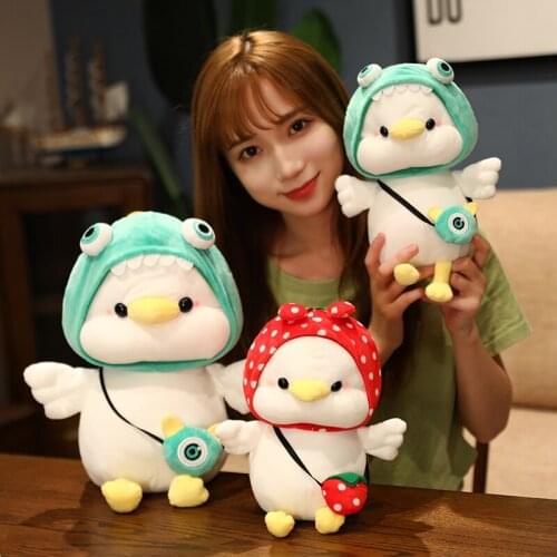 25/40cm Cute Creative Chicken Plush Toys Nice Monster Strawberry Animals Pillow Stuffed Soft For Girls Kids Birthday Gifts