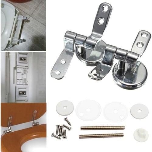 Alloy Replacement Toilet Seat Hinges Mountings Set Chrome with Fittings Screws For Toilet Accessories